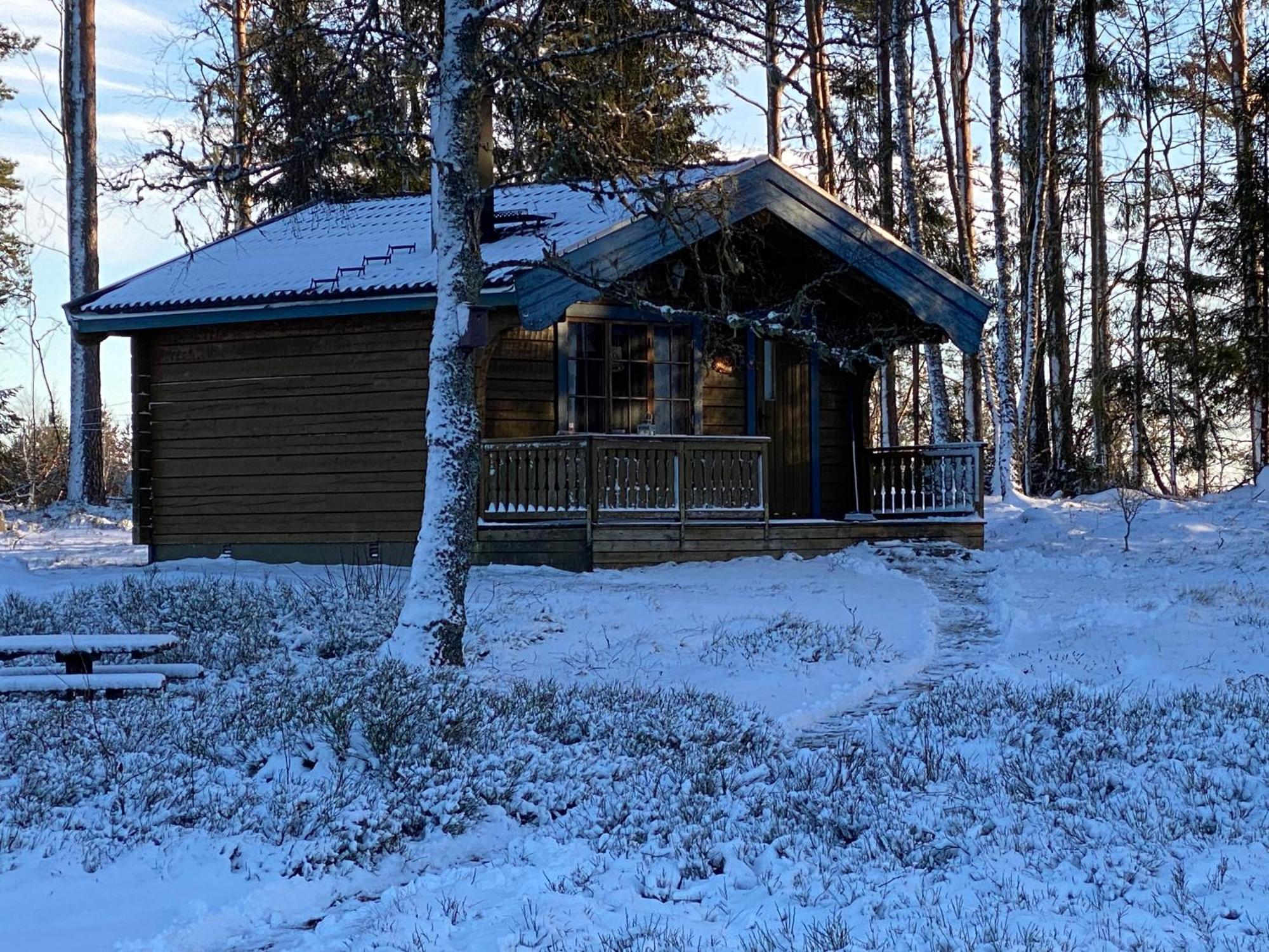 Timrad Stuga I Kanten Av Skogen Med Spa Moejlighet Mullsjo Exterior photo